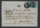 Medaillon 20 Cent (2 X) Verzonden Te BRUXELLES Naar AMSTERDAM In 1862 ; Details & Staat Zie 2 Scans ! LOT 267 - 1849-1865 Médaillons (Autres)