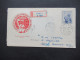 CSSR 1955 Einschreiben Pisek 1 Nach Ceylon Gesendet Mit Kleinem Zensurstempel Celnice 132 - Storia Postale
