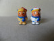 Lot 2 Figurines Kinder Fan De Foot N° 4 Kugelfiguren 2 Couleurs Blanc, Beige - Komplettsets