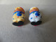 Delcampe - Lot 2 Figurines Kinder Fan De Foot N° 4 Kugelfiguren 2 Couleurs Blanc, Beige - Lotes