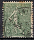 Variété Ballon ! FRANCE Semeuse 15c Vert-gris N° 130 - 1903 - Côte ! - Used Stamps