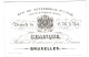 Belgique, Carte Porcelaine, Chainque, Bottier Et Coordonnier, Breveté De S. M. Le Roi, Bruxelles , Dim:103 X68mm - Cartes Porcelaine