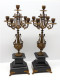 - BELLE PAIRE De BOUGEOIRS CANDELABRES 5 FEUX NAPOLEON III BRONZE MARBRE NOIR   E - Kandelaars, Kandelaars & Kandelaars