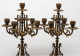 - BELLE PAIRE De BOUGEOIRS CANDELABRES 5 FEUX NAPOLEON III BRONZE MARBRE NOIR   E - Kronleuchter, Kandelaber & Kerzenhalter