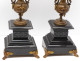 - BELLE PAIRE De BOUGEOIRS CANDELABRES 5 FEUX NAPOLEON III BRONZE MARBRE NOIR   E - Chandeliers, Candélabres & Bougeoirs