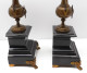 Delcampe - - BELLE PAIRE De BOUGEOIRS CANDELABRES 5 FEUX NAPOLEON III BRONZE MARBRE NOIR   E - Candelabri E Candelieri