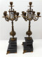 Delcampe - - BELLE PAIRE De BOUGEOIRS CANDELABRES 5 FEUX NAPOLEON III BRONZE MARBRE NOIR   E - Candeleros, Candelabros Y Palmatorias