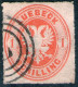 Dreiringstempel L Auf 1 Schilling Lebhaftrötlichorange - Lübeck Nr. 9 A - Pracht - Lubeck