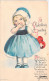 Illustrateur - Ellen H. Clapsaddle - St Valentines Greeting - Petite Fille - Colorisé - Carte Postale Ancienne - Clapsaddle