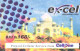 India:Used Phonecard, CellOne, Excel, 168 Rs., Taj Mahal, E - India