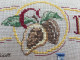 Delcampe - Abécédaire Vintage(Lettres ABCD)Publicité Chocolat Banania-Lait-Alphabet-Broderie Coton Molletonné Cadre Bois Liseré Dor - Cross Stitch