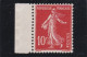 FRANCE - 1907 - SEMEUSE FOND PLEIN - 10 C ROUGE ECARLATE - N° 138 C - NEUF - SIGNE BRUN - Ongebruikt