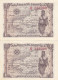 CRBS0764 PAREJA CORRELATIVA BILLETES ESPAÑA 1 PESETA 1945 SIN CIRCULAR - 1-2 Pesetas