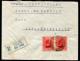 YUGOSLAVIA 1928 Registered Cover Franked With 1d Cancelled Surcharge X 6 (4 On Back).  Michel 212 - Storia Postale