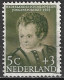 Plaatfout Wit Vlekje Boven AN Van NederlANd (zegel 44) In 1956 Kinderzegel 5 + 3 Ct Groen NVPH 684 PM 1 - Variétés Et Curiosités