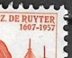 Plaatfout 2 Rode Stipjes Onder 1957 (zegel 59) In 1957 De Ruyter Zegel 10 C Rood NVPH 693 PM 2 Postfris - Variétés Et Curiosités