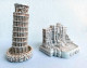 Miniature Pisa Tower & Trevi Fountain Model Figurine Italy Travel Souvenir 04191 - Gips