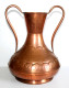 VILLEDIEU JOLI ANCIEN GRANDE JARRE CRUCHE VASE POT A ANSE En CUIVRE MARTELÉ 33cm / ART DECORATIF / DE LA TABLE (0507.17) - Koper