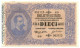 10 LIRE BIGLIETTO DI STATO EFFIGE UMBERTO I BIFACCIALE 16/07/1883 QFDS - Otros