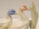 Delcampe - -SUJET DECORATIF 2 CANARDS/OIES PORCELAINE Signée REX VALENCIA HAND MADE SPAIN  E - Other & Unclassified