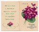 Ancienne Carte Parfumée Publicitaire Calendrier 1937 VIOLETTE DE CHERAMY Paris Parfum Perfume Card - Antiquariat (bis 1960)