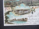 AK Litho 1899 Mehrbild AK AD Württemberg Gruss Aus Laufen Am Neckar / Neues Postgebäude Cement Werk, Bahnhof Usw. - Briefe U. Dokumente