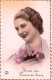 FANTAISIE - Femme Et Roses - Sourrire - Bonne Année - Carte Postale Ancienne - Mujeres