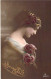 FANTAISIE - Femme Et Fleurs - Bonne Année - Carte Postale Ancienne - Mujeres