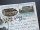Litho 1898 Gruss Aus Brühl Mit Königl. Schloss, Lehrer Seminar Und Kath. Kirche. Verlag F. Manger Cöln - Gruss Aus.../ Gruesse Aus...