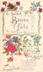 FLEURS - Illustration Non Signée - Rose Et Hirondelle  - Bonne Fête - Carte Postale Ancienne - Fleurs