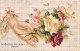 FLEURS - Illustration Non Signée - Roses Tenues Dans Une Main De Femme - Carte Postale Ancienne - Blumen