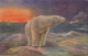 Polar Bear White Bear Arctic  Oilfacsim Tuck Ours Blanc Carte Simili Peinture - Grönland