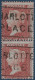 Grande Bretagne N°14 En Paire 1 Penny Rouge Brun Oblitérée Griffe Rectangle CHARLOTTE PLACE Rare & TTB - Used Stamps