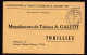 462/39 -- CANTONS DE L'EST - Carte Port Payé Destinataire BULLINGEN 1951 Vers THUILLIES - Commande TABACS Gallot - Franchise