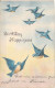 BIRDS - Birthday Happiness - Carte Postale Ancienne - Vogels