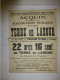 62 ACQUIN Vente Terre De Labours Au Chemin Français 1957, Et PUB Abeilles  Affiche Ancienne ORIGINALE, Ref 1388  ; A 31 - Afiches