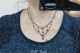Collier 70s Ras De Cou Réglable Chaîne Métal Argenté Perles Cristaux Fantaisie Rouge Orange Jaune - Necklaces/Chains