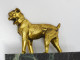 - JOLI PETIT CHIEN BRONZE /SOCLE MARBRE NOIR Sans Nom De Sculpteur Paperweight  E - Bronzi