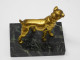 Delcampe - - JOLI PETIT CHIEN BRONZE /SOCLE MARBRE NOIR Sans Nom De Sculpteur Paperweight  E - Bronzen