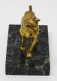 Delcampe - - JOLI PETIT CHIEN BRONZE /SOCLE MARBRE NOIR Sans Nom De Sculpteur Paperweight  E - Bronzen