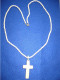 Jugendstil Bein-Kette Mit Kreuz-Anhänger - älter (1076) - Necklaces/Chains