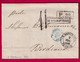 LETTRE DE ST PETERSBOURG PETERSBURG RUSSIE RUSSIA TAXE TAMPON 11 BORDEAUX VIA ALLEMAGNE 1868 LETTRE COVER FRANCE - ...-1857 Voorfilatelie