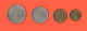 Seychelles 5 + 10 Cents + 1 + 5 Rupees Rupie - Seychellen