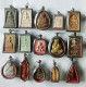 SET OF 15 THAI BUDDHIST BLESSED MEDALLION CLAY AMULETS - Pays