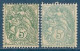 France - Type Blanc 5 C. Vert (IIA) + 5 C. Vert-bleu ( IA ) - Y&T N°111 **  Neuf Sans Charnières ( Gomme D'origine ) - Neufs
