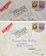 LETTRE. TRIPOLI. M.E.F. 1s ET 3d. GRIFFE VIOLETTE PAR AVION DE/BY AIR MAIL FROM/TRIPOLI. CENSURE.  POUR EVREUX. FRANCE - British Occ. MEF