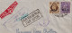 LETTRE. TRIPOLI. M.E.F. 1s ET 3d. GRIFFE VIOLETTE PAR AVION DE/BY AIR MAIL FROM/TRIPOLI. CENSURE.  POUR EVREUX. FRANCE - Britische Bes. MeF