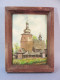 Delcampe - + TROIS TABLEAUX EGLISES + Peinture Religion Cadre Tableau Orthodoxe Monument Ruine - Gouaches