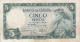 BILLETE DE 5 PTAS DEL AÑO 1954 DE ALFONSO X SIN SERIE  (BANKNOTE) - 5 Peseten