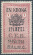 Suède-Sweden-Schweden,SVERIGE,Svezia,1895 Revenue Stamp Tax Fiscal STAMPEL,C.E.B. Malmo. 1Krona - Fiscales